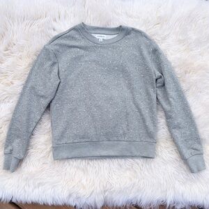 Evereve Gem-Studded Gray Crewneck Sweatshirt